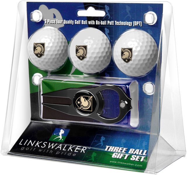 3 ProVictory Golf Balls w/<br>Hat Trick Divot Tool-Black
