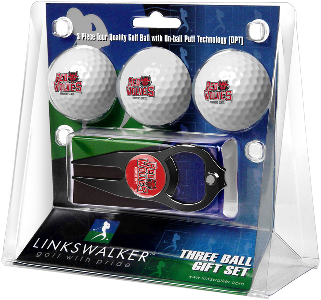 3 ProVictory Golf Balls w/<br>Hat Trick Divot Tool-Black
