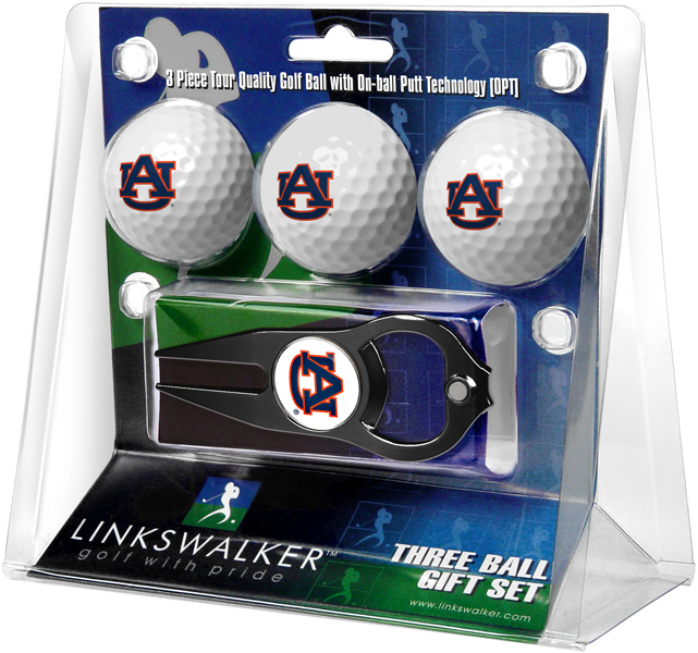 3 ProVictory Golf Balls w/<br>Hat Trick Divot Tool-Black