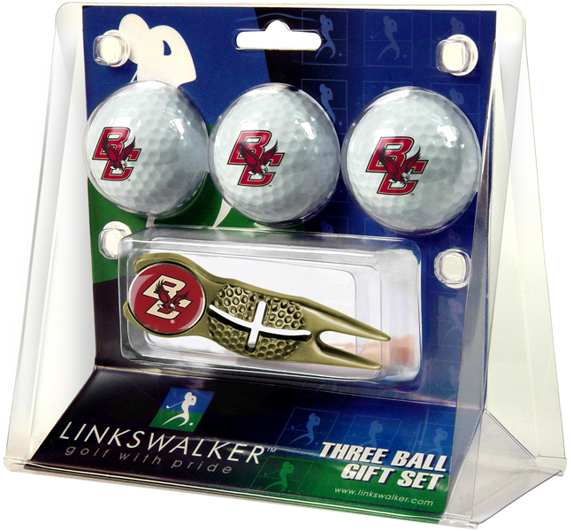 3 ProVictory Golf Balls w/<br>Crosshair Divot Tool - Gold