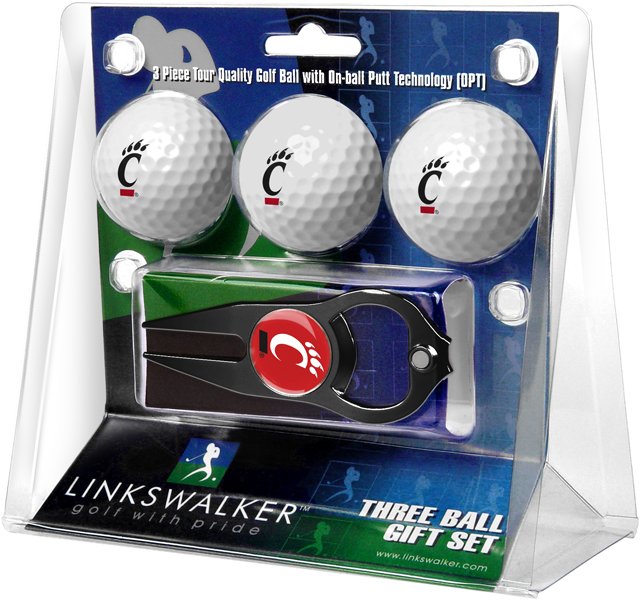 3 ProVictory Golf Balls w/<br>Hat Trick Divot Tool-Black