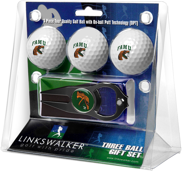 3 ProVictory Golf Balls w/<br>Hat Trick Divot Tool-Black