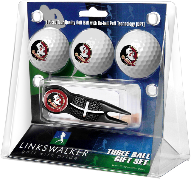 3 ProVictory Golf Balls w/<br>Crosshair Divot Tool - Black