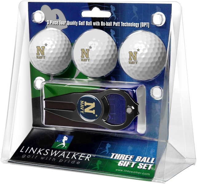 3 ProVictory Golf Balls w/<br>Hat Trick Divot Tool-Black