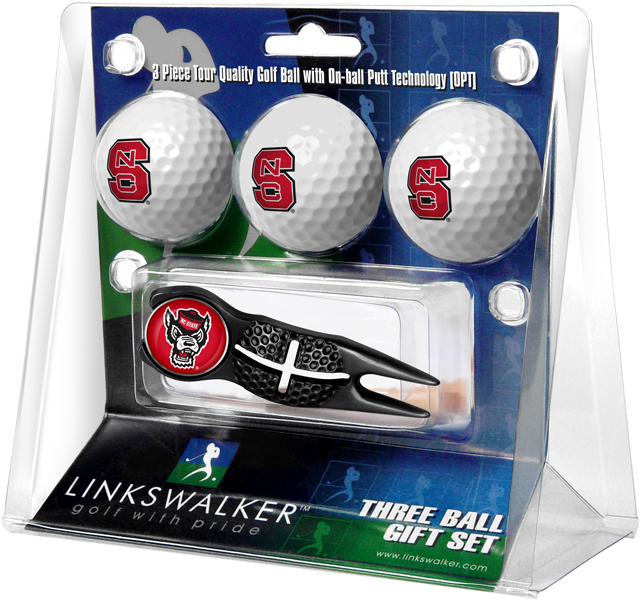 3 ProVictory Golf Balls w/<br>Crosshair Divot Tool - Black