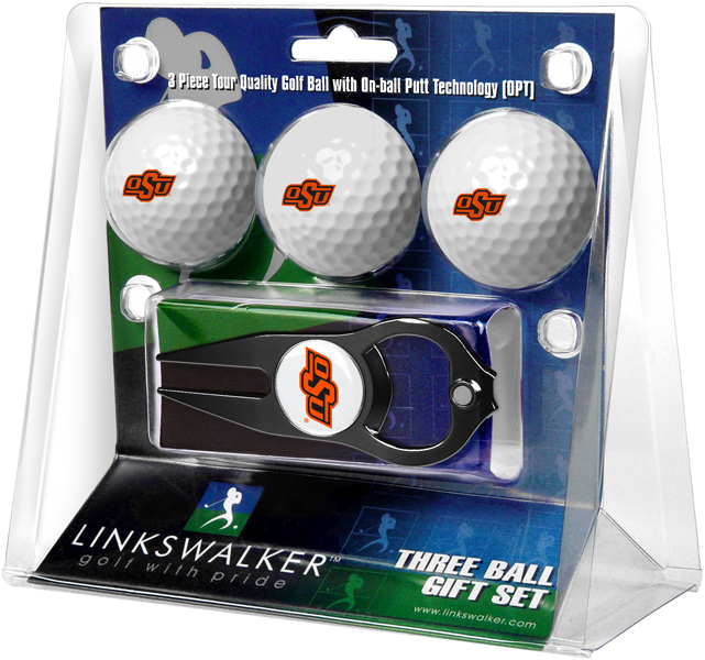 3 ProVictory Golf Balls w/<br>Hat Trick Divot Tool-Black
