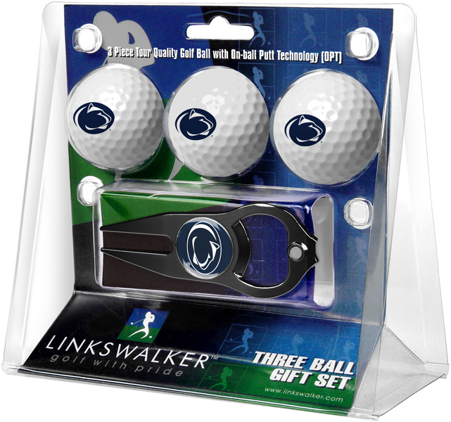 3 ProVictory Golf Balls w/<br>Hat Trick Divot Tool-Black