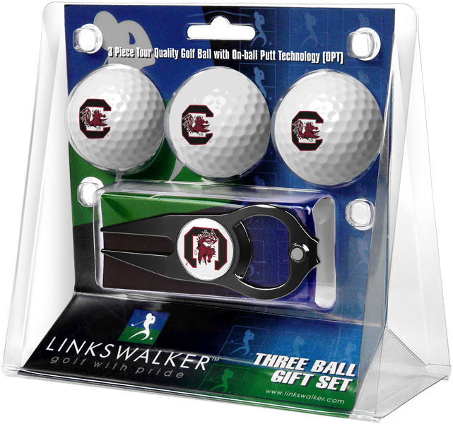3 ProVictory Golf Balls w/<br>Hat Trick Divot Tool-Black
