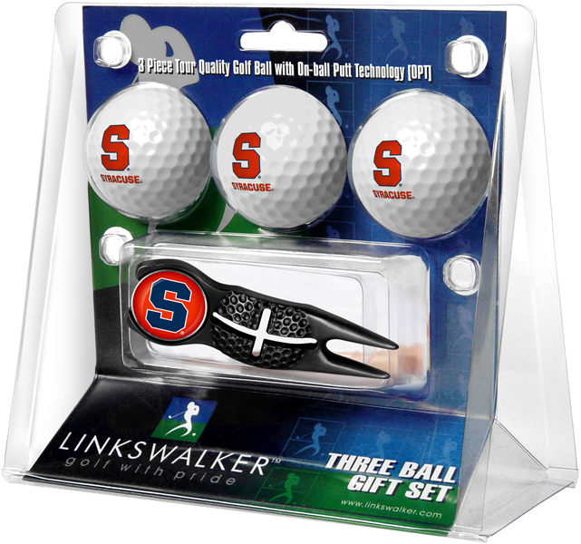 3 ProVictory Golf Balls w/<br>Crosshair Divot Tool - Black