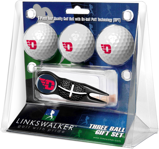 3 ProVictory Golf Balls w/<br>Crosshair Divot Tool - Black