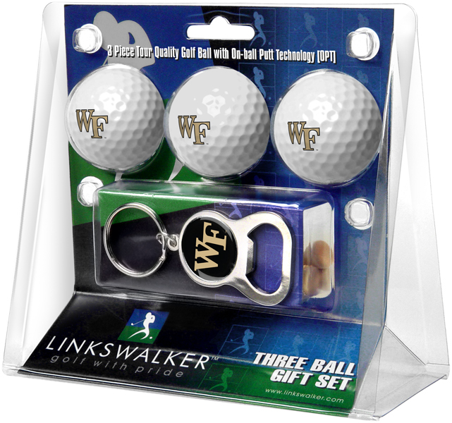3 ProVictory Golf Balls w/<br>Key Chain Bottle Opener