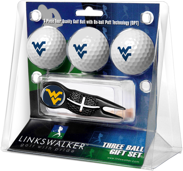 3 ProVictory Golf Balls w/<br>Crosshair Divot Tool - Black