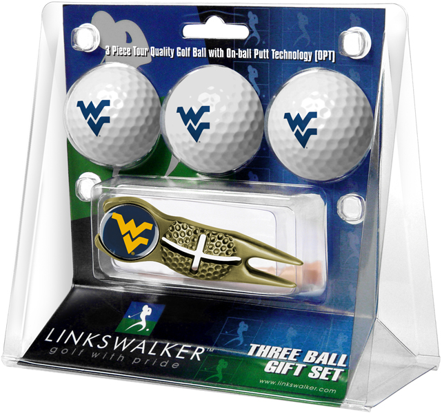 3 ProVictory Golf Balls w/<br>Crosshair Divot Tool - Gold