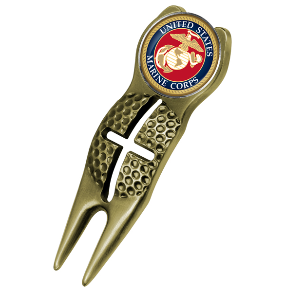 Crosshairs Divot Tool<br> w/ Logo'd Marker  - Gold