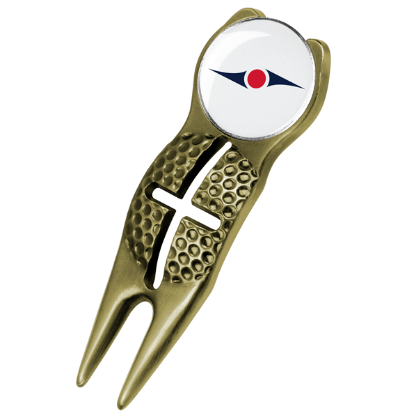 Crosshairs Divot Tool<br> w/ Logo'd Marker  - Gold