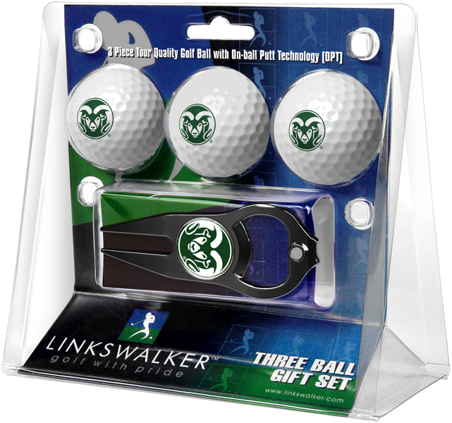 3 ProVictory Golf Balls w/<br>Hat Trick Divot Tool-Black