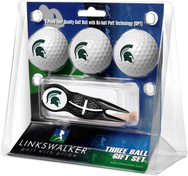 3 ProVictory Golf Balls w/<br>Crosshair Divot Tool - Black