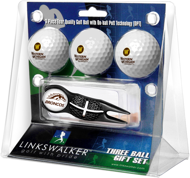 3 ProVictory Golf Balls w/<br>Crosshair Divot Tool - Black